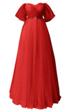 Glitter Tulle Prom Dresses Off The Shoulder Sweetheart Puffy Long Evening Gowns for Women 2027