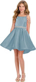 Girl's Satin Father Daughter Pageant Dresses Off Shoulder Short Flower Girl Kids Children Teen Gowns