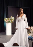 Women's Elegant Lace Beach Wedding Dresses for Bride 2025 with Sleeves Wedding Bridal Gowns