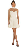 Strapless Homecoming Dresses for Teens 2026 Chiffon Short Prom Dress with Scarf A-line Pleated Cocktail Party Gown