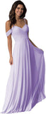 Schulterfreies Chiffon-Brautjungfernkleid mit Taschen für die Hochzeit 