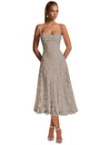 Lace Jacquard Bridesmaid Dresses for Women 2027 Spaghetti Straps Ruffle Formal Wedding Guest Dress Formal Evening Dress