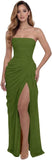 Kingbridal Strapless Chiffon Bridesmaid Dresses for Women Long Mermaid Prom Dress