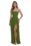 Kingbridal Strapless Chiffon Bridesmaid Dresses for Women Long Mermaid Prom Dress