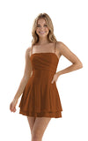 Spaghetti Straps Chiffon Homecoming Dresses for Teens Short 2026 Tiered Ruffle Square Neck Mini Cocktail Gowns