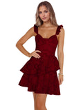 Jacquard Ruffles Homecoming Dresses for Teens Tight Short Prom Gowns Mini Formal HOCO Cocktail Party Dress