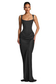 Mermaid Satin Prom Dresses for Women 2026 Spaghetti Strap Formal Dress Ruched Corset Evening Party Gowns