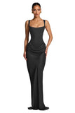 Mermaid Satin Prom Dresses for Women 2026 Spaghetti Strap Formal Dress Ruched Corset Evening Party Gowns