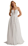 Kingbridal Gowns Lace Appliques Wedding Dresses for Bride Long V Neck Tulle Chiffon A-line Sleeveless Bridal Ball Gown for Women