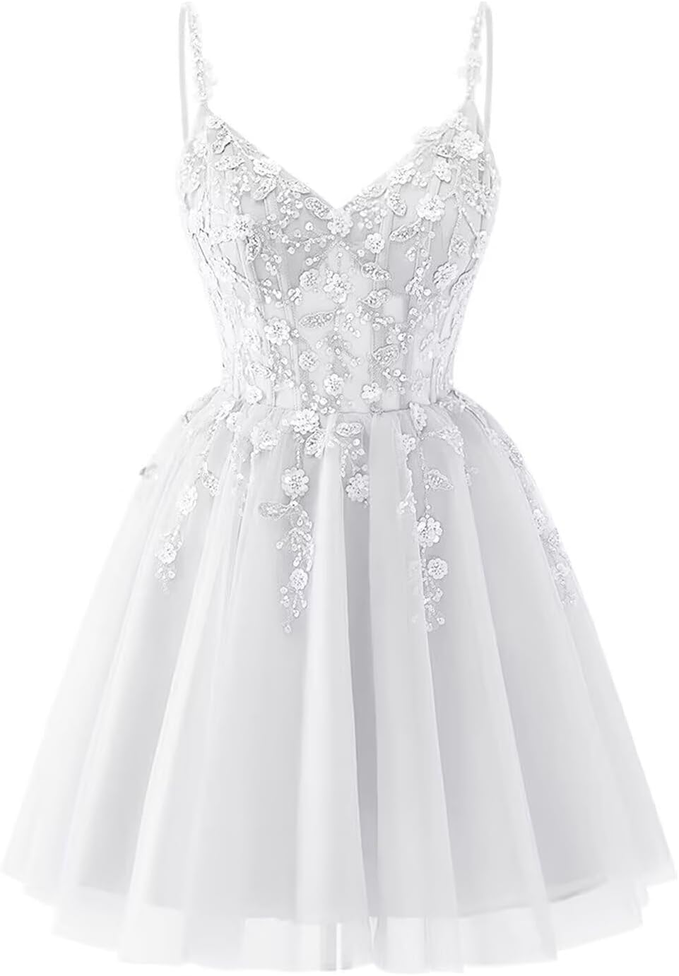 Lace Applique Tulle Homecoming Dresses for Teens Sparkly 3D Flower Short Prom Dress Sequin Quinceanera DAMA Dress