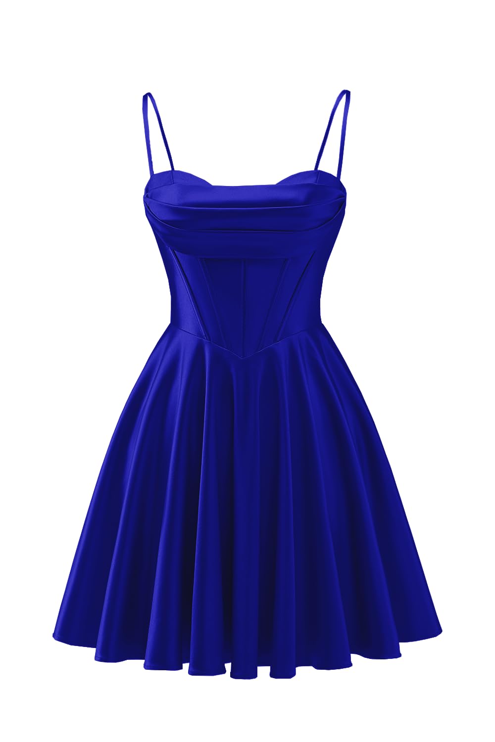 Spaghetti Straps Satin Homecoming Dresses for Teens Ruched Corset Short Prom Dresses 2026
