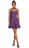 Strapless Homecoming Dresses for Teens 2026 Chiffon Short Prom Dress with Scarf A-line Pleated Cocktail Party Gown