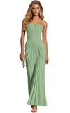 Women's Strapless Pleated Bridesmaid Dress Elegant Sweetheart Neck Formal Prom Gown for Wedding Guest
