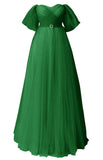 Glitter Tulle Prom Dresses Off The Shoulder Sweetheart Puffy Long Evening Gowns for Women 2027