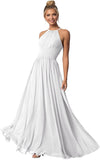 Women's Halter Bridesmaid Dresses Long Chiffon Formal Dresses Evening Party Dress 2026