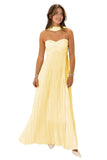 Women's Strapless Chiffon Bridesmaid Dresses with Scarf Long A-Line Pleated Formal Evening Dress