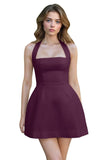 Satin Halter Homecoming Dresses for Teens Short Prom Dress 2027 Mini Formal Evening Cocktail Gowns with Pockets