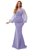 Kingbridal Gowns Long Sleeve Prom Dresses 2026 Mermaid Satin Formal Dress for Women Sparkly Sequin Halter Neck Evening Party Gowns