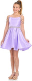 Girl's Satin Father Daughter Pageant Dresses Off Shoulder Short Flower Girl Kids Children Teen Gowns