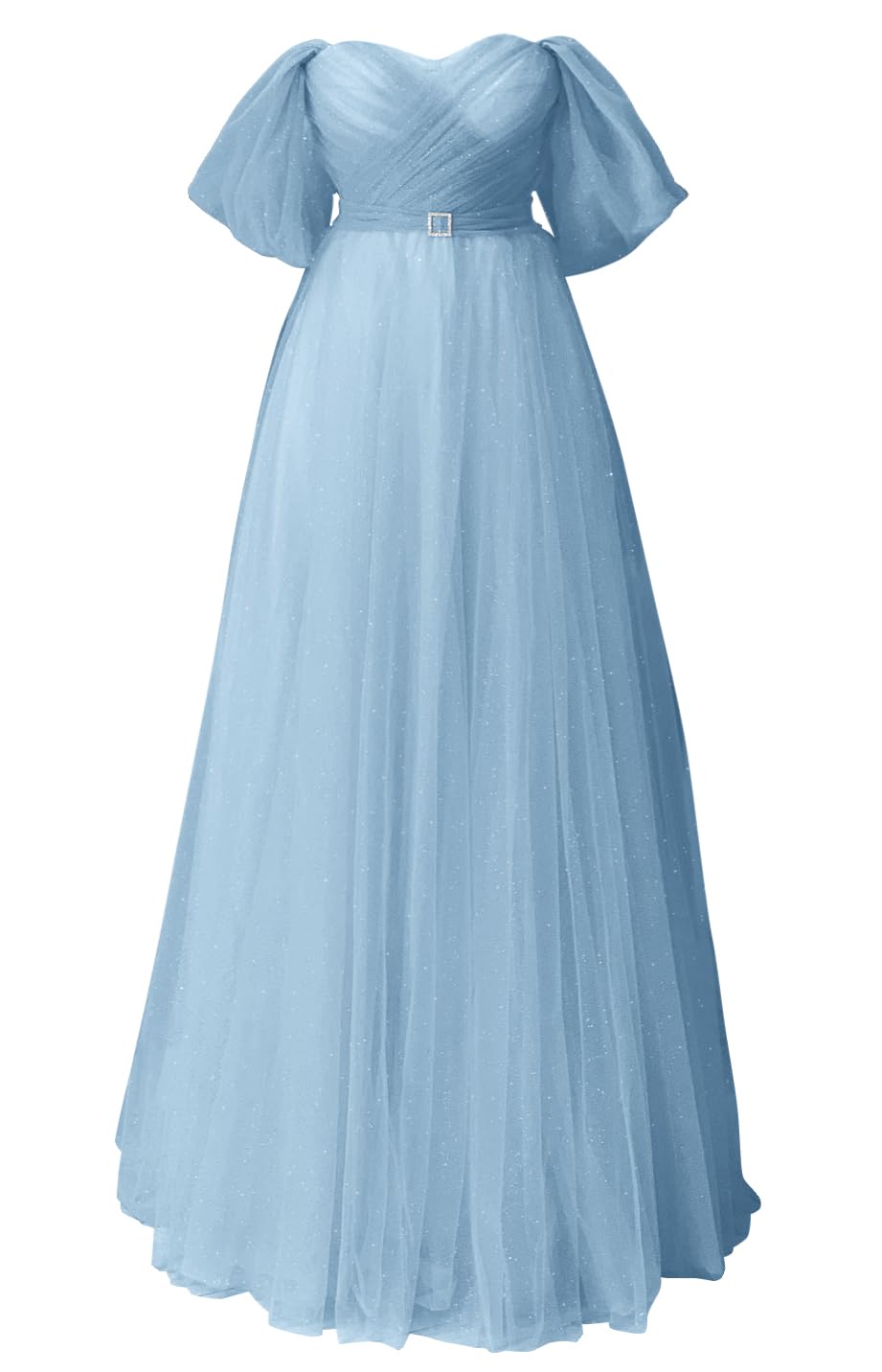 Glitter Tulle Prom Dresses Off The Shoulder Sweetheart Puffy Long Evening Gowns for Women 2027