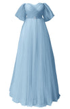 Glitter Tulle Prom Dresses Off The Shoulder Sweetheart Puffy Long Evening Gowns for Women 2027