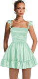 Satin Homecoming Dresses for Teens 2027 A-line Ruched Square Neck Short Prom Formal Cocktail Gowns with Pockets