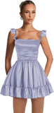 Satin Homecoming Dresses for Teens 2027 A-line Ruched Square Neck Short Prom Formal Cocktail Gowns with Pockets