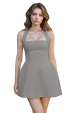 Satin Halter Homecoming Dresses for Teens Short Prom Dress 2027 Mini Formal Evening Cocktail Gowns with Pockets