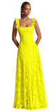 Ruched Jacquard Prom Dresses for Women Teens Ruffle Strap Floral Maxi Formal Dress Evening Gown