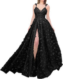 Sparkly Prom Dresses for Teens 2027 3D Butterfly Tulle Spaghetti Straps Long Slit Backless Party Gowns