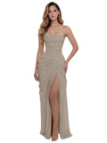Kingbridal Strapless Chiffon Bridesmaid Dresses for Women Long Mermaid Prom Dress