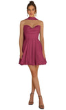 Strapless Homecoming Dresses for Teens 2026 Chiffon Short Prom Dress with Scarf A-line Pleated Cocktail Party Gown