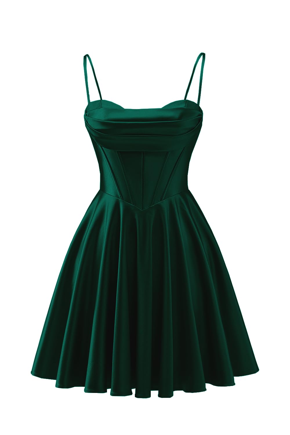 Spaghetti Straps Satin Homecoming Dresses for Teens Ruched Corset Short Prom Party Gowns Dress