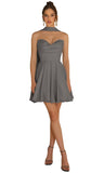 Strapless Homecoming Dresses for Teens 2026 Chiffon Short Prom Dress with Scarf A-line Pleated Cocktail Party Gown