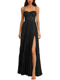 Long Floral Dress for Women Wedding Guest Dress Formal Pleated Prom Dresses 2027