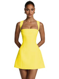 Satin Homecoming Dresses for Teens Square Neck Short Prom Dress Pleated A Line Corset Mini Cocktail Party Gown