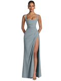 Kingbridal Mermaid Bridesmaid Dresses for Women Square Neck Formal Dress with Slit
