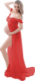 Maternity Lace Dress for Photoshoot Off Shoulder Gown Pregnancy Dresses for Photography Gowns