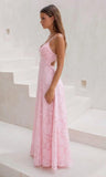 Spaghetti Strap Bridesmaid Dresses for Women Jacquard Floral Lace A Line Long Formal Evening Gown