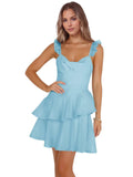 Jacquard Ruffles Homecoming Dresses for Teens Tight Short Prom Gowns Mini Formal Cocktail Party Dress