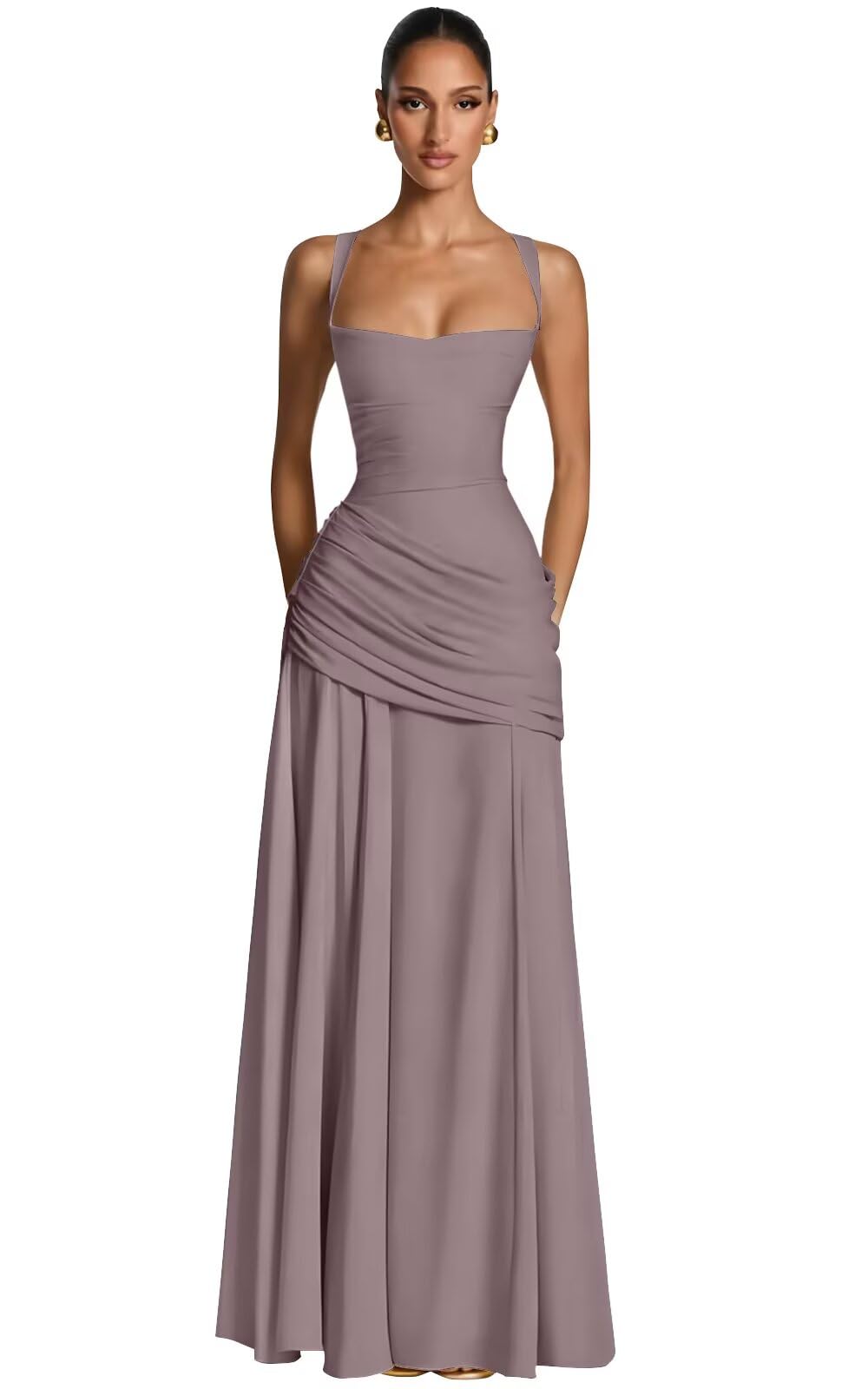 Kingbridal Spaghetti Straps Chiffon Bridesmaid Dresses for Women A-Line Formal Dress