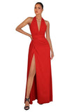 Chiffon Bridesmaid Dresses for Women Long Halter A-line Formal Dress with Slit 2026 Pleated Evening Party Gowns