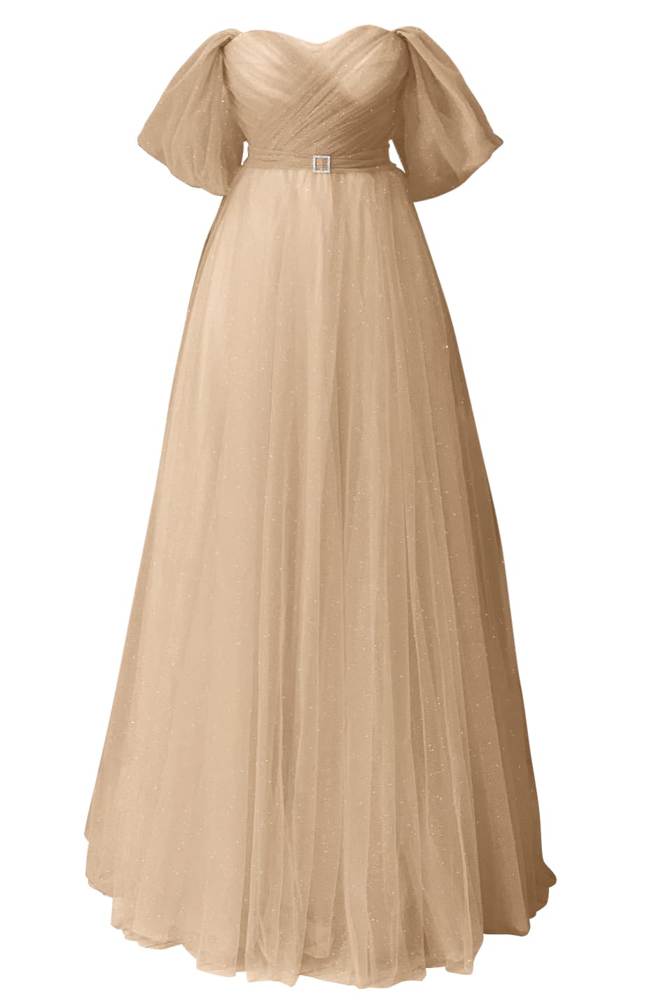Glitter Tulle Prom Dresses Off The Shoulder Sweetheart Puffy Long Evening Gowns for Women 2027