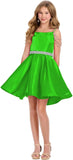 Girl's Satin Father Daughter Pageant Dresses Off Shoulder Short Flower Girl Kids Children Teen Gowns