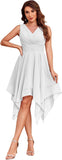 Women's Short Bridesmaid Dresses 2025 V Neck Ruched Chiffon Formal Cocktail Party Dress