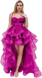 Spaghetti Cocktail Party Dress for Women High-Low Ruffled Summer Dress Long Trailing Prom Ball Gown