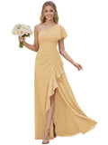 One Shoulder Chiffon Bridesmaid Dresses for Women 2026 A-line Formal Dress