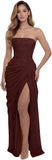 Kingbridal Strapless Chiffon Bridesmaid Dresses for Women Long Mermaid Prom Dress