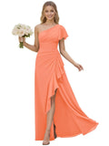 One Shoulder Chiffon Bridesmaid Dresses for Women 2026 A-line Formal Dress