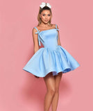 Satin Homecoming Dresses for Teens 2027 Spaghetti Straps Square Neck A-line Short Prom Dresses with Pockets